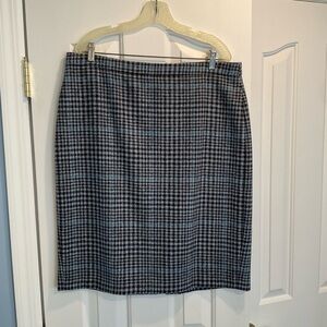 Pure Collection Black and Blue Twead Wool Skirt
